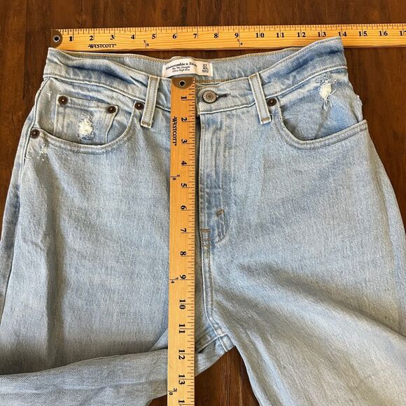 ABERCROMBIE & FITCH The 90s Jeans Blue Straight Ultra High Rise - Picture 14 of 16
